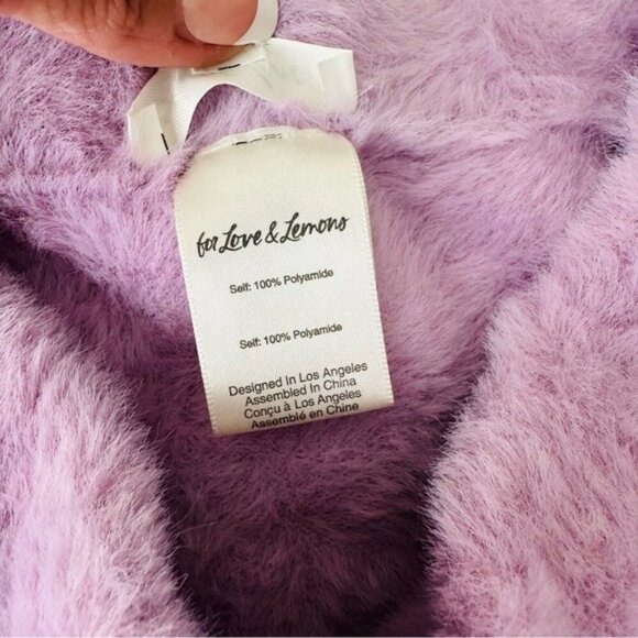 For Love And Lemons Faux Mohair Short Lavender Cozy Knit  Size Small NWOT - Picture 6 of 8